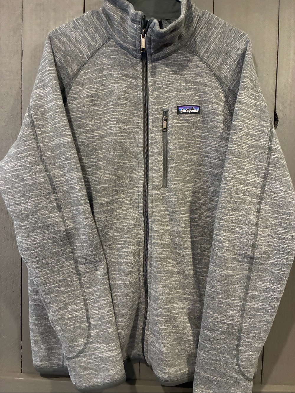 Patagonia Men's Heather Gray Full-Zip Sweater Jacket Sz Large